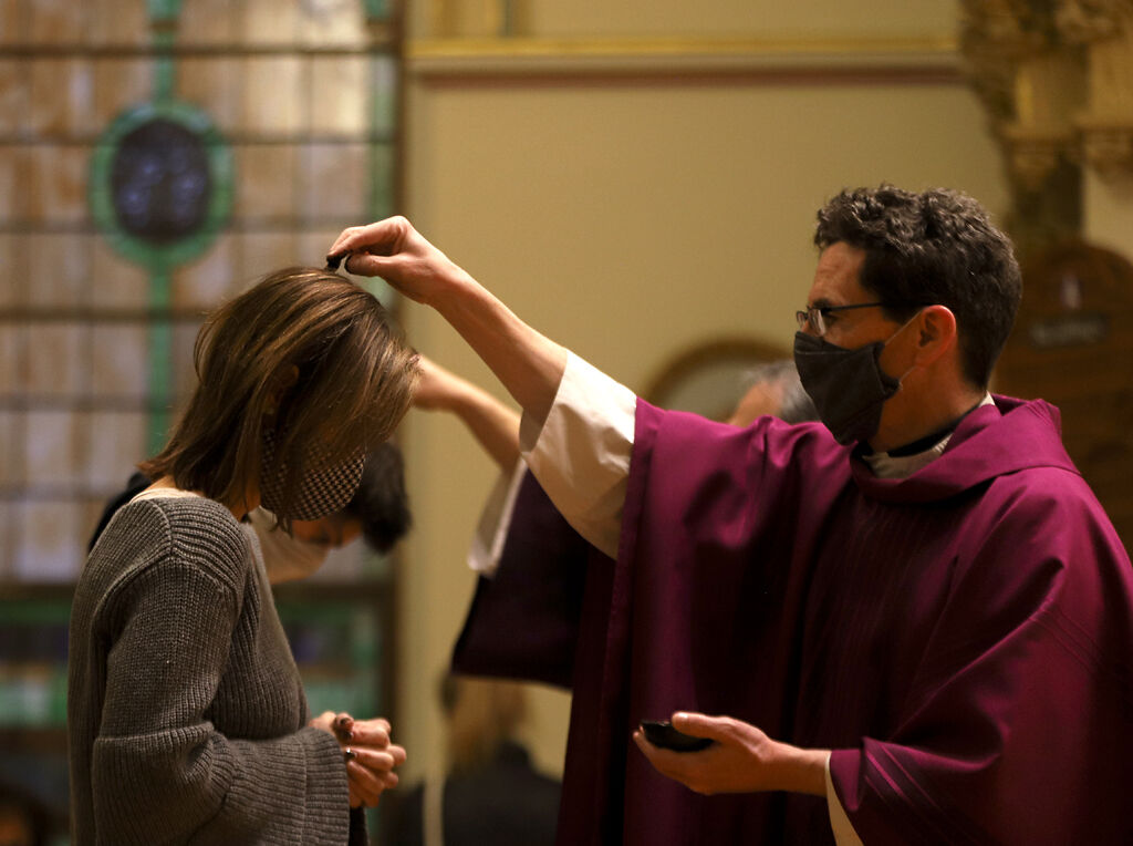 Julie Widhalm receives ashes